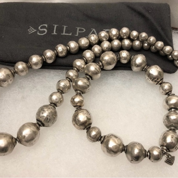 🩶SOLD🩶 Silpada Distressed Atmospheric Sterling Silver Bead Necklace & Bracelet - Picture 6 of 12